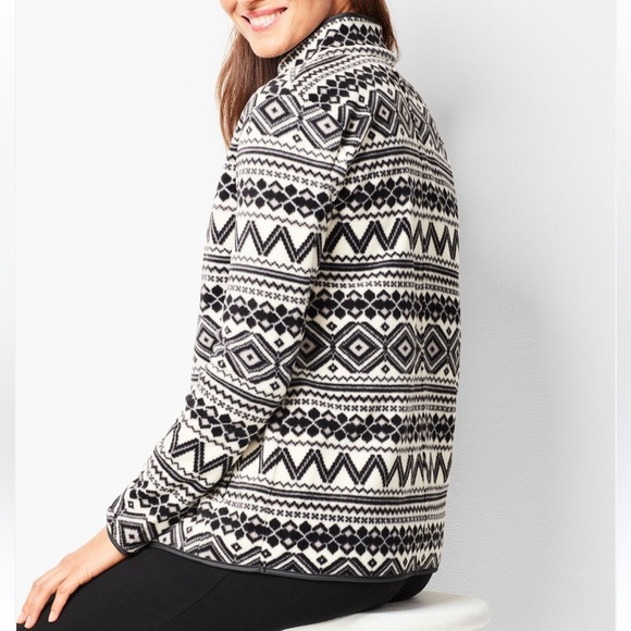 Talbots Geo Fair Isle Polar Fleece Jacket | Size Small | Excellent Condition - Picture 2 of 9
